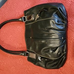 Black leather tignanello purse